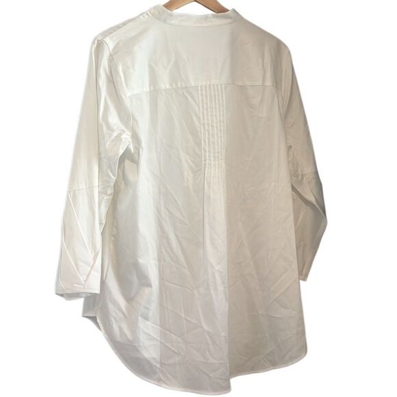 Soft Surroundings White Pleated V Neck Pullover Tunic Top Size Large - Picture 7 of 12